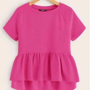 SHEIN Pink High Low Top